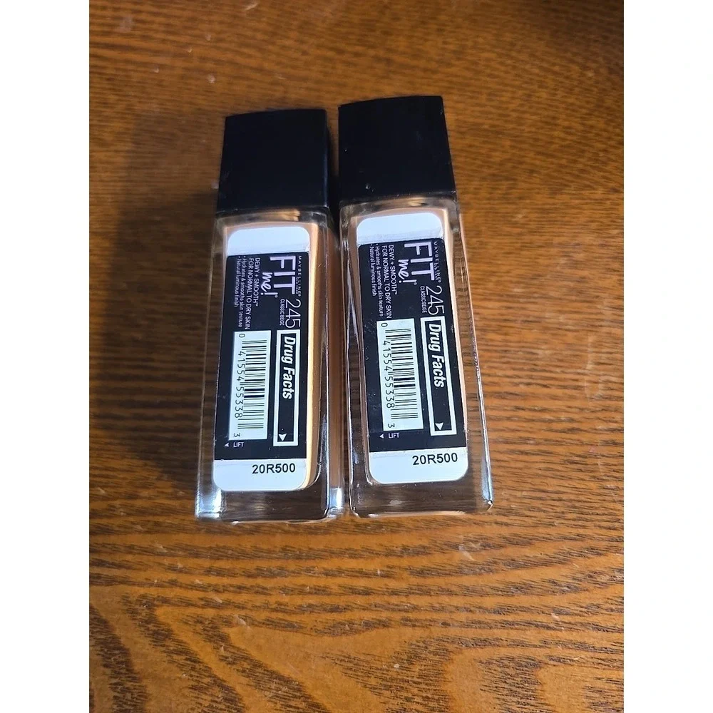 X2 Maybelline Fit Me Dewy + Smooth Normal To Dry‎ Foundation 245 Classic Beige